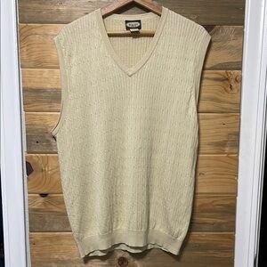 Haley Reserve Men's Cream V‎ Neck Sweater Vest Silk Blend XL